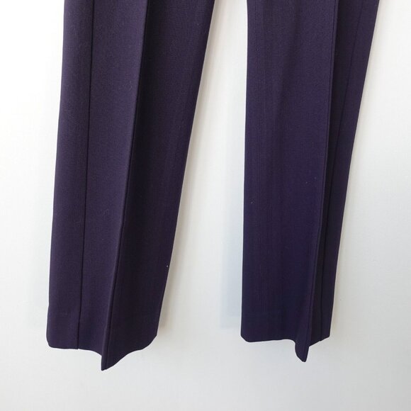 NARCISO RODRIGUEZ Pants Medium Virgin Wool Straight High Waist Tuxedo Navy ITALY - Picture 9 of 14